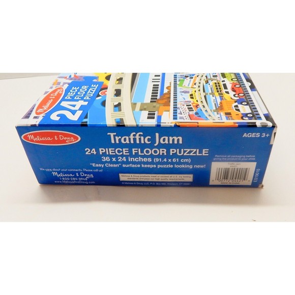 Melissa and Doug Traffic Jam 24 Pieces Preschool  Floor Puzzle 36in x 24in - Picture 6 of 7